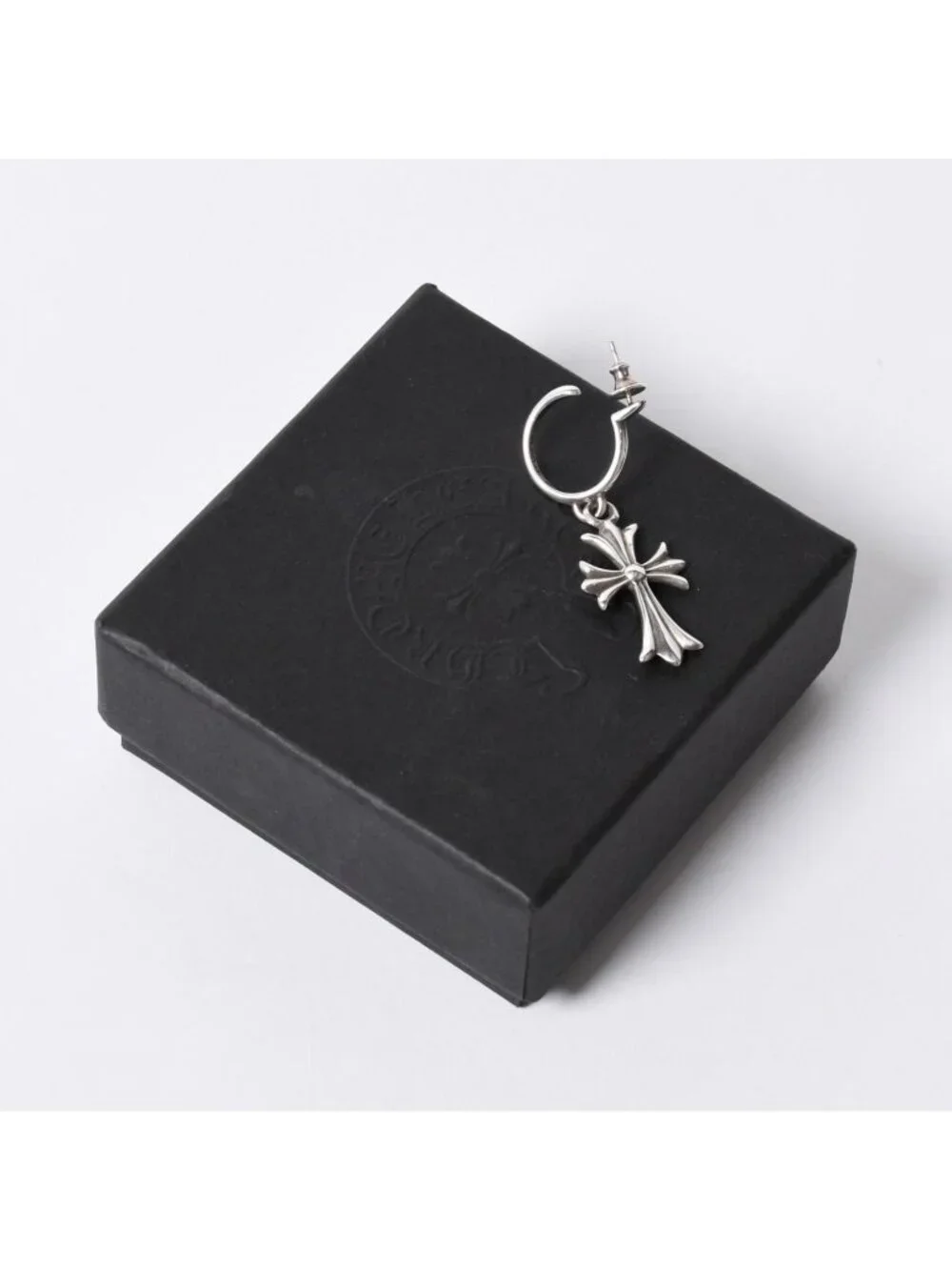Chrome Hearts 1 Ball Tiny CH Cross Charm Single Earrings 5.2 925 Sterling